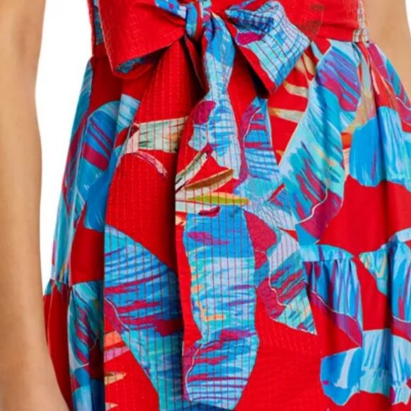 FARM RIO - Sweet Jungle Red Midi Dress - Size XL - Picture 6 of 14